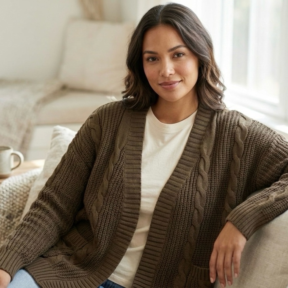 4/$25 | 100% Cotton Chunky Knit Cardigan